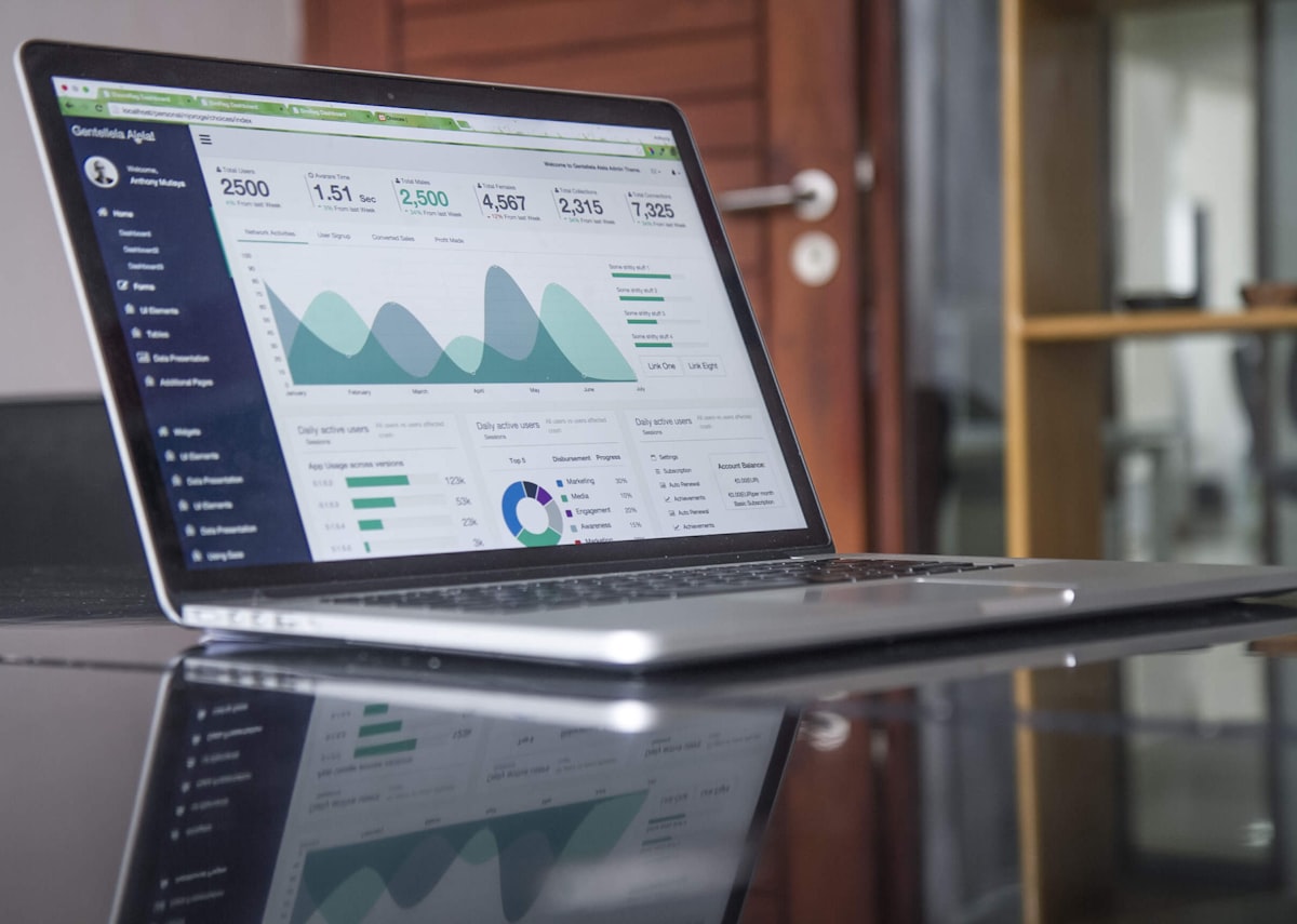 Analytics-Dashboard auf einem Laptop